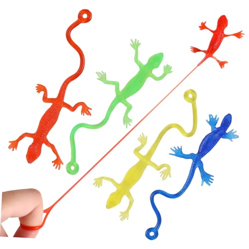 Vaguelly 5Stücke Dehnbare Eidechsen Spielzeuge Klebrige Eidechsenfiguren Lustige Tierspielzeuge Partygeschenke Füller für Partytüten TPR Sicher von Vaguelly