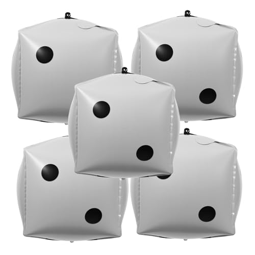 Vaguelly 5pcs Würfel Aluminium Folienballons Party Dekorationen Fun Game Night Requisiten Für Poker -events Weihnachtsfeier Vorräte von Vaguelly