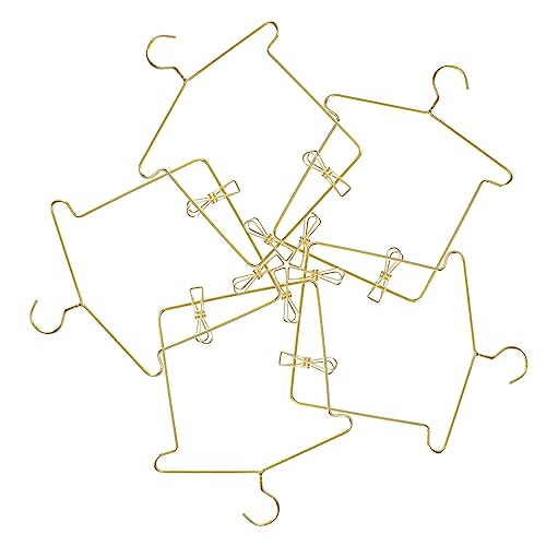 Vaguelly 5sätze Miniatur Puppen Kleiderbügel Mit Clips Goldene Puppenmöbel Für Puppenhaus Zur Aufbewahrung Von Kleidung Und Accessoires Für Zu Feiertagen Und Geburtstagen von Vaguelly