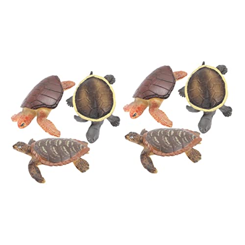 Vaguelly 6 STK Schildkröten-Modell Ozeandekorationen Desktop-Spielzeug Schildkröte Spielzeug Reptilien Tischdekoration Desktop-dekor Tierspielzeug Plastik Wasserschildkröte Kind Klein von Vaguelly