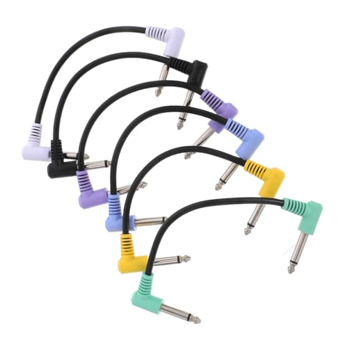 Vaguelly 6 Stück Effektkabel Keyboard Anschluss Patchkabel Rechtwinklig Gitarren Patch Rechtwinklig Pedalkabel Patchkabel Für Keyboard Gitarre Pedalkabel von Vaguelly
