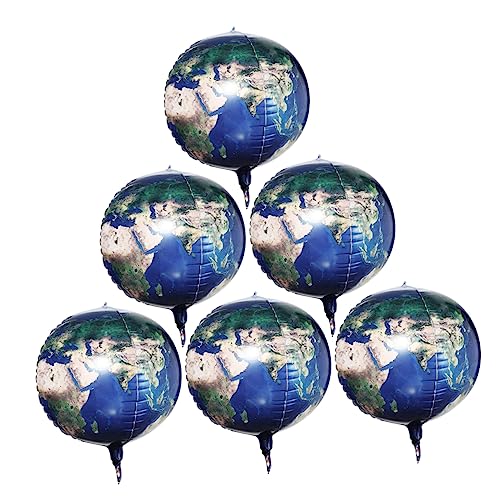 Vaguelly 6 Stück Erde Aluminiumfolie Ballon Erde Planet Luftballons Geburtstagsfeier Luftballons Ornament Des Planeten Runder Planetenballon Planetendekorationen Planetenmuster Luftballons von Vaguelly