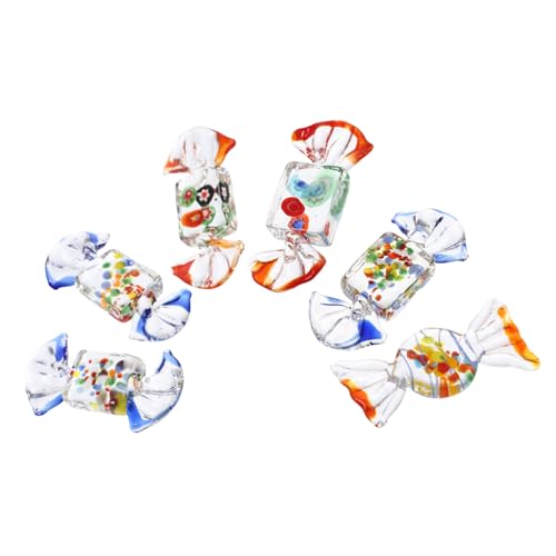 Vaguelly 6 Stück Glasbonbon Ornament Japanischer Stil Süßigkeitenschmuck Deko für Wohnzimmer Schlafzimmer Esszimmer Lebensechte Farben und Details von Vaguelly