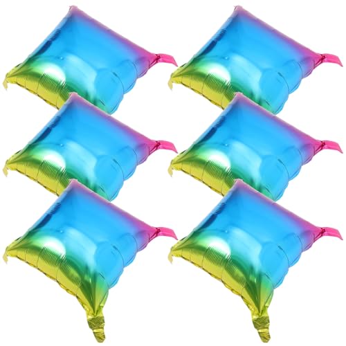 Vaguelly 6 Stück Gradient Square Balloons Aluminiumfolie Einzigartige Quadratische Luftballons für Jede Partydekoration für Geburtstagsfeiern und Jubiläen von Vaguelly