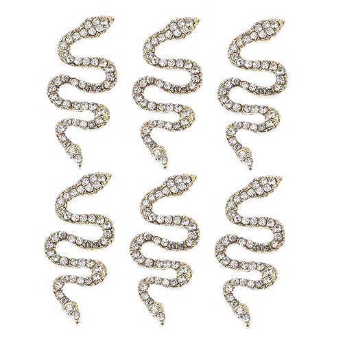 Vaguelly 6 Stück Nail Art Charms Schlangenform aus Metall Goldfarben Strasssteine Nail Ornament für DIY Maniküre Salon und Zuhause Vaguelly 6 Stück Nail Art Charms Schlangenform aus Metall Goldfarben Strasssteine Nail Ornament für DIY Maniküre Salon und Zuhause von Vaguelly