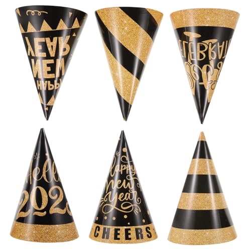 Vaguelly 6 Stück Neujahrs Partyhüte aus Papier Kegelhüte für Geburtstag und Silvesterfeier Flach Verpackt Einfache Montage Stilvolle Schwarz Goldene Deko für Festliche Anlässe Vaguelly 6 Stück Neujahrs Partyhüte aus Papier Kegelhüte für Geburtstag und Silvesterfeier Flach Verpackt Einfache Montage Stilvolle Schwarz Goldene Deko für Festliche Anlässe von Vaguelly