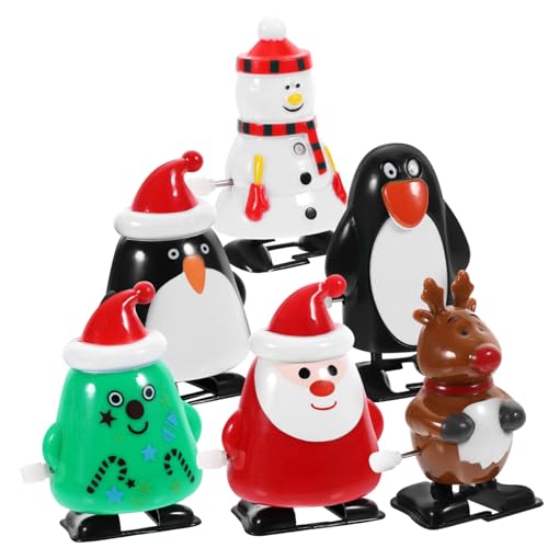 Vaguelly 6 Stück Teiliges Aufziehspielzeug Weihnachten Niedliche Weihnachtsmann und Cartoon Figuren Lustige für Adventskalender Weihnachtsfeier Mitgebsel Sicherer Einfache Bedienung von Vaguelly