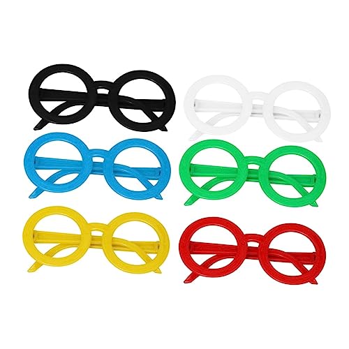Vaguelly 6 Stück Teiliges Bunte Cartoon Brillenrahmen ohne Gläser Flexible Kunststofffassung Leichte Partybrillen für Kindergeburtstag Mädchen Mitgebsel Lustige Verkleidung Zufällige Farbe von Vaguelly