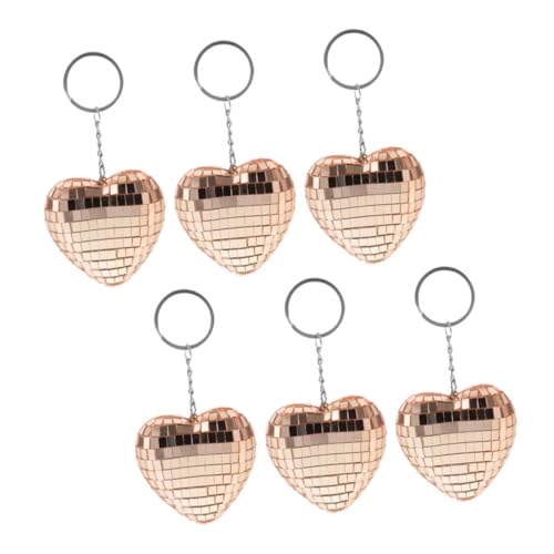 Vaguelly 6 Stück Teiliges Herzförmige Spiegel Disco Kugel Schlüsselanhänger Kreative Silberne Mini Spiegelkugel Anhänger Vielseitige Taschenanhänger für Party und Geschenkdeko Vaguelly 6 Stück Teiliges Herzförmige Spiegel Disco Kugel Schlüsselanhänger Kreative Silberne Mini Spiegelkugel Anhänger Vielseitige Taschenanhänger für Party und Geschenkdeko von Vaguelly