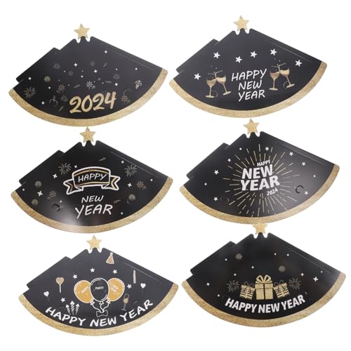 Vaguelly 6 Stück Teiliges Neujahrs Papierhüte Schwarz Gold Langlebige Partyhüte für Silvester Fasching und Konische Design Partydeko für Festliche und Unvergessliche Vaguelly 6 Stück Teiliges Neujahrs Papierhüte Schwarz Gold Langlebige Partyhüte für Silvester Fasching und Konische Design Partydeko für Festliche und Unvergessliche von Vaguelly