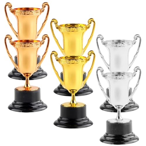 Vaguelly 6 Stück Teiliges Plastik Trophäen Gold Silber Bronze Auszeichnungen für Sportveranstaltungen Party Dekoration und Spiele Hochwertige Trophäen Vaguelly 6 Stück Teiliges Plastik Trophäen Gold Silber Bronze Auszeichnungen für Sportveranstaltungen Party Dekoration und Spiele Hochwertige Trophäen von Vaguelly