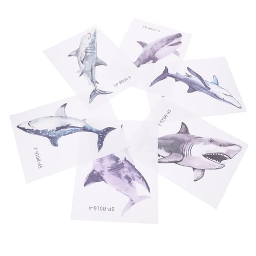 Vaguelly 6 Stück rutschfeste Badewannenaufkleber Selbstklebende Shark Design Badezimmer Sticker für Badewanne und Fußboden Rutsch Dekoration von Vaguelly