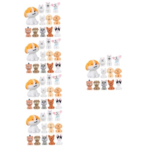 Vaguelly Haushaltsdekoration 60 STK Cartoon-welpen-Ornamente Kleine Hundefiguren en Spielfiguren-spielsets Hundefiguren Dekor Hundespielzeug Für Kinder Harz Hündchen Mini von Vaguelly