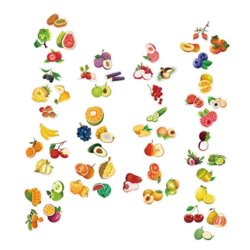 Vaguelly 60 Stück Obst Aufkleber Wasserdichte Sticker für Flaschen Notizbücher Skateboards und Computer für Scrapbooking und Kreative Dekoration von Vaguelly