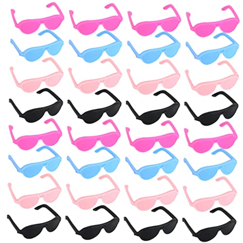 Vaguelly 60 Stück Puppe Mini-Brille Miniatur-puppenhaus-Brille Mini-puppenhauszubehör Mini -puppenbrille Puppen-miniaturbrille Kleine Gläser Für Puppen Minipuppenbrille Plastik von Vaguelly