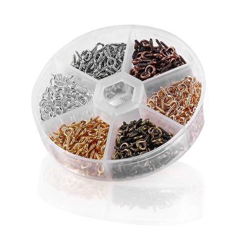 Vaguelly 600Stücke Selbstkipp Schraube Augenschrauben Metallhaken für DIY Schmuckherstellung Ösenstifte für Armbänder und Ohrschmuck Langlebig und Rostfrei von Vaguelly