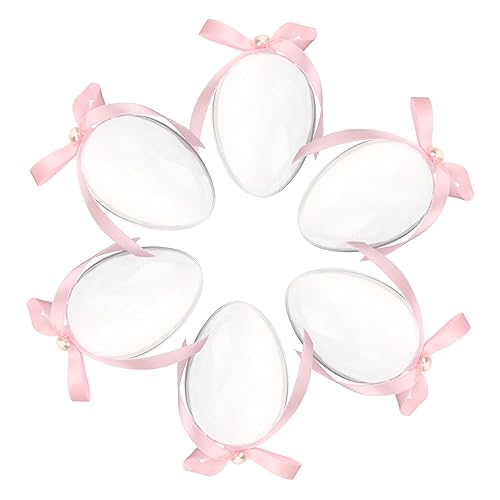 Vaguelly 6Er-Box -Süßigkeiten-Box Süßigkeiten-Eier Schokoladenmünzen Lutscher Behälter für Schokoriegel cute decor plastikenten befüllbare ostereier ostereiförmige Verzierung Rosa von Vaguelly