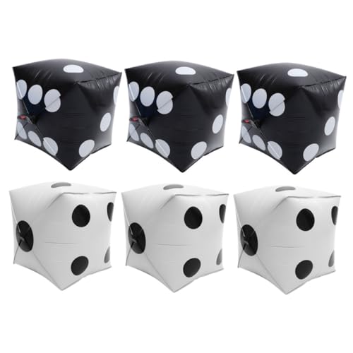 Vaguelly 6Stücke Würfelförmige Aluminiumfolien Luftballons Dice Ballons für Hochzeit und Spieleabend Partydekoration mit Ansprechendem Design von Vaguelly