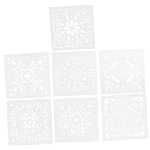Vaguelly 7 Stück Teiliges Mandala Schablonen Set Wiederverwendbare Malvorlagen für Kreative DIY Projekte für Wandgestaltung und Bodenmalerei von Vaguelly