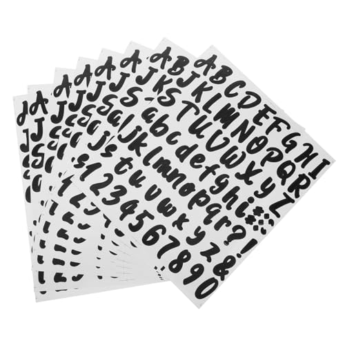 Vaguelly 8 Blatt Teiliges Selbstklebende Buchstaben und Zahlenaufkleber Schwarz Wasser und Ölbeständige Vinyl Etiketten für Briefkästen Laptops Bastelprojekte Vielseitig Verwendbar von Vaguelly