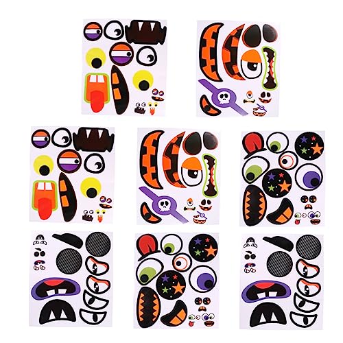 Vaguelly 8 Stück Teiliges Halloween Kürbis Gesicht Sticker Set DIY Kürbis Aufkleber für Partydekoration Wiederverwendbar Kinderfreundlich für Halloween und Gruselige Kürbisgesichter Vaguelly 8 Stück Teiliges Halloween Kürbis Gesicht Sticker Set DIY Kürbis Aufkleber für Partydekoration Wiederverwendbar Kinderfreundlich für Halloween und Gruselige Kürbisgesichter von Vaguelly
