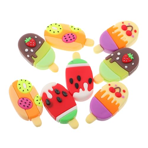 Vaguelly 8 Stück Teiliges Kreative Eiscreme Radiergummis Bunten Frucht Popsicle Designs Schulsachen für Belohnungen und für Klassenräume und Partys von Vaguelly
