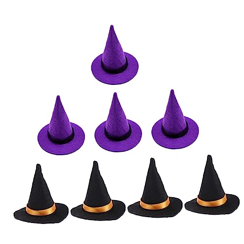 Vaguelly 8 Stück Teiliges Mini Hexenhut Set Tragbare Mehrfunktionale Halloween Deko Kleine Puppenhüte Schwarz und Durchmesser für Foto Requisiten Diy Dekoration und Partyzubehör von Vaguelly