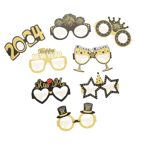 Vaguelly 8 Stück Teiliges Neujahrs-partybrillen aus Papier Festliche Fotorequisiten und Silvester-deko Lustige Kostümaccessoires für Neujahrsfeiern und Geburtstagsfeste Vaguelly 8 Stück Teiliges Neujahrs-partybrillen aus Papier Festliche Fotorequisiten und Silvester-deko Lustige Kostümaccessoires für Neujahrsfeiern und Geburtstagsfeste von Vaguelly