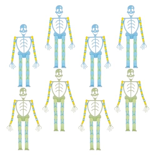 Vaguelly 8 Stück Teiliges Skelettspielzeug Multifunktionale Halloween Deko für Gruselige Partys und Spukhaus Requisiten Blau und Grün für Scherzartikel und von Vaguelly
