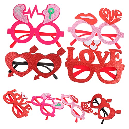 Vaguelly 8 Stück Teiliges Valentine Partybrillen aus Herzförmige Dekorationsbrillen für Valentinstag Fotorequisiten Lustige und Sichere Eyewear für Erwachsene von Vaguelly