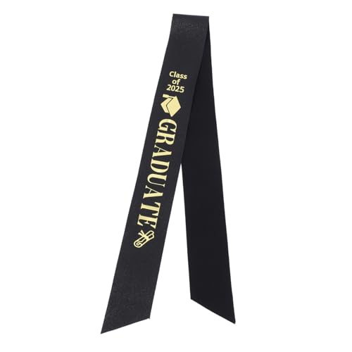 Vaguelly Abschlussschärpe aus Robustem Satin mit Goldenem Glitzer Graduated Vielseitig Einsetzbar für Abschlussfeiern Cheerleader Events und Festliche Partys zur Graduationssaison von Vaguelly