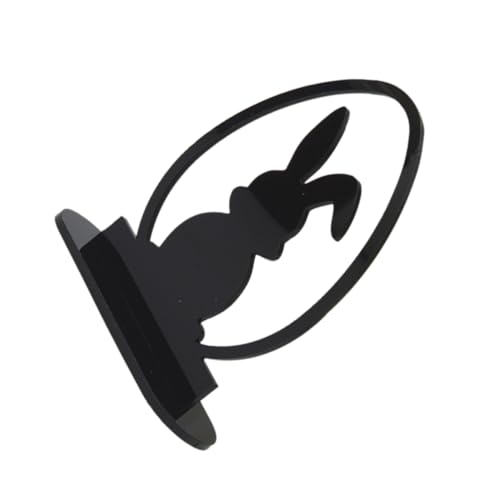 Vaguelly Acryl -Kaninchen -Ornamente Hase Plüsch Party Dekorationen Ohr Hasenornament Desktop-Kaninchen-Schild-Ornament Ostern Handwerk Ostern-Desktop- Black von Vaguelly
