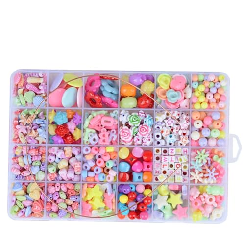 Vaguelly Acrylperlen-Spielzeug 550-teilig Schmuckherstellungsset Für Jungen Und Mädchen Armbänder Halsketten Bunte Kreatives Spielzeug von Vaguelly