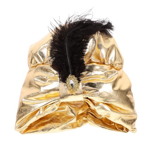 Vaguelly Ausgefallener Arabischer Turbanhut aus Satin mit Federschmuck Cosplay Party Kopfbedeckung für Karneval und Rollenspiele Wiederverwendbarer Komfortabler Kopfschmuck für Damen und Vaguelly Ausgefallener Arabischer Turbanhut aus Satin mit Federschmuck Cosplay Party Kopfbedeckung für Karneval und Rollenspiele Wiederverwendbarer Komfortabler Kopfschmuck für Damen und von Vaguelly
