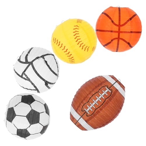 Vaguelly Basketball American Football Papierlaternen Sport Hängelaternen Für Geburtstagsdeko von Vaguelly