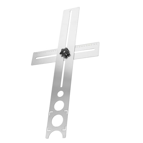 Vaguelly Ceramic Tile Hole Locator Präziser Fliesenlochsucher für Exaktes Bohren Verstellbares Lineal für Keramik und Glasarbeiten Robustes Werkzeug mit Dicke von Vaguelly
