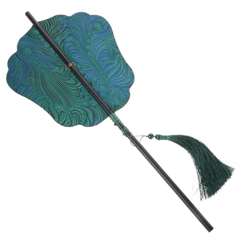 Vaguelly Chinesischer Handfächer aus Pfeilbambus Großer Traditioneller Fächer mit Quasten Klassischer Tragbarer Fächer für Damen für Anlässe und Freizeit Vintage von Vaguelly