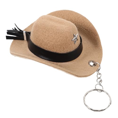 Vaguelly Cowboyhut Schlüsselanhänger Cowboyhut-anhänger Hut Charme Mini Zubehör Westernhut-schlüsselanhänger Klein Geburtstagsfeier Hut-schlüsselanhänger Für Frauen Khaki Zinklegierung von Vaguelly