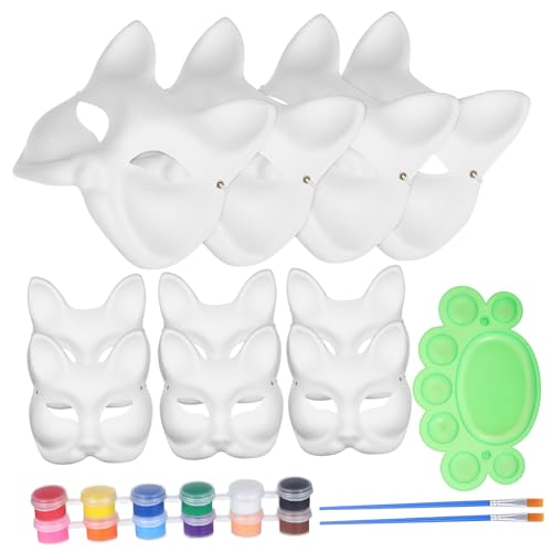 Vaguelly DIY Fuchs Papiermasken Teilig mit Farben Acrylfarben und Pinseln Leichte Bequeme Tiermasken zum Bemalen für Party Maskerade Kostüm und Basteln Vaguelly DIY Fuchs Papiermasken Teilig mit Farben Acrylfarben und Pinseln Leichte Bequeme Tiermasken zum Bemalen für Party Maskerade Kostüm und Basteln von Vaguelly