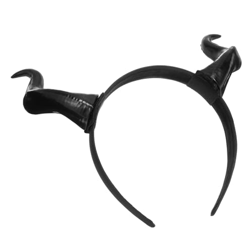 Vaguelly Dämonische Hörner Haarreif Halloween Stirnband aus PP Material Vielseitiges Kostüm-accessoire für Damen Party Ball und Bühnenauftritte Gruseliges Design für Fasching und Karneval von Vaguelly