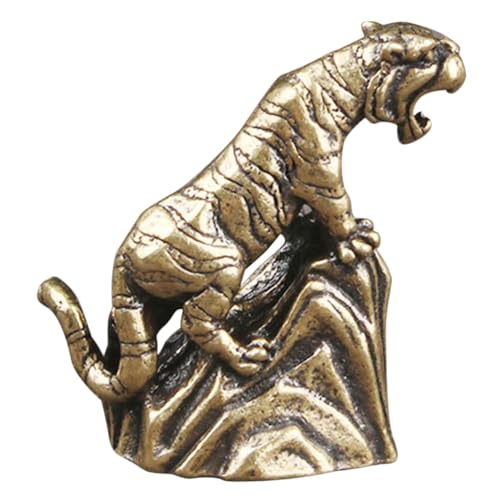 Vaguelly Desktop Dekorative Carving Tiger Kinderzimmer Messing Desktop Dekorative Tiger Goldene von Vaguelly
