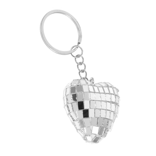 Vaguelly Disco-schlüsselanhänger Ring Party Blinken Discokugel-kuchen Festival Requisiten Dekoration Leuchtfeuer Glitzer-herz-schlüsselanhänger Cowgirl-zubehör Zinklegierung Silver von Vaguelly