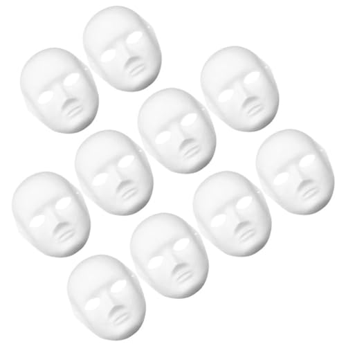 Vaguelly Diy-Vollgesichtsmasken 10 Stück Leere Weiße Bemalbare Pappmaché-Masken Diy-Bastelmasken Maskerade Cosplay Mardi Gras-Partymasken Für Vollgesichtsmänner Und -Frauen von Vaguelly