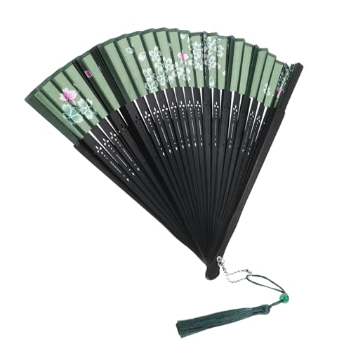 Vaguelly Faltbarer Handfächer im Chinesischen Vintage Stil Eleganter Retro Handfächer mit Fransen für Tanz Dekoration Tragbares Accessoire für Frauen und Mädchen von Vaguelly