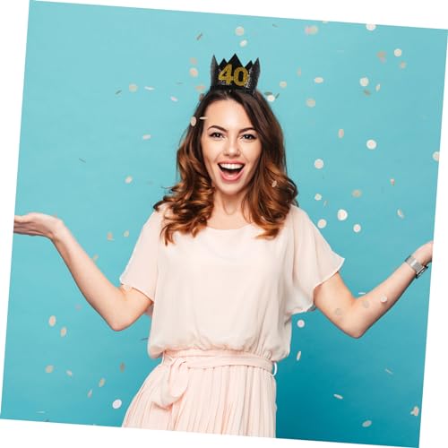 Vaguelly Geburtstagshut Schwarz Gold Krone Jahre Partyhut Handgefertigt Festliche Kopfbedeckung Fotorequisite für Erwachsene Vaguelly Geburtstagshut Schwarz Gold Krone Jahre Partyhut Handgefertigt Festliche Kopfbedeckung Fotorequisite für Erwachsene von Vaguelly