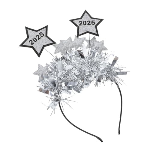 Vaguelly Glitzer Stirnband mit Zahlen Sternen Leichtes und Strapazierfähiges Party Haarreif für Frauen und Männer Festlicher Neujahrs-kopfschmuck für Silvester Karneval und Cosplay von Vaguelly