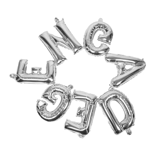 Vaguelly Große Silberne Engaged Buchstaben Folienballons Stilvolle DIY Partydeko Einfach zu Montierendes Fotohintergrund Verlobungsfeier Brautparty und Romantische Hochzeitsfeier von Vaguelly