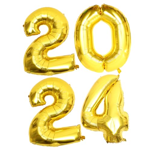 Vaguelly Große Zahlen Folienballons Aluminium Partydekoration Neujahr Silvester Festlicher Hintergrund Dekorationsballons Für Tisch Wand von Vaguelly