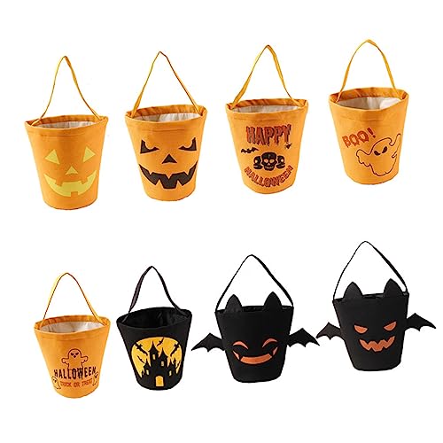 Vaguelly Halloween Baumwoll Handtasche Faltbare Canvas Süßigkeitstaschen für Halloween Feiern Tragbare Aufbewahrungstasche Bunten Designs für Trick Treat und Deko Vaguelly Halloween Baumwoll Handtasche Faltbare Canvas Süßigkeitstaschen für Halloween Feiern Tragbare Aufbewahrungstasche Bunten Designs für Trick Treat und Deko von Vaguelly
