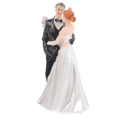 Vaguelly Hochzeitstorte Topper Braut Bräutigam Dekorative Paar Figur Harz Kuchen Zubehör Zarte Puppe Hochzeitstorte Dekoration Brautgeschenk von Vaguelly